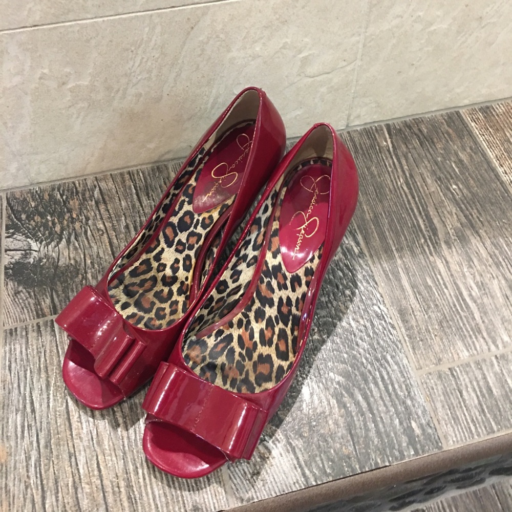 Stunning peep toe high heels
